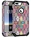 iPhone 8 Plus Case, iPhone 7 Plus Case, Hocase Heavy Duty Shockproof Protection Hard Plastic+Silicone Rubber Hybrid Protective Case for iPhone 7 Plus/iPhone 8 Plus - Mandala Flowers/Black