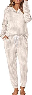 2 Piece Lounge Sets for Women Fall Lightweight Cute Soft Pajamas Two Piece Comfy Loungewear Travel Matching Set