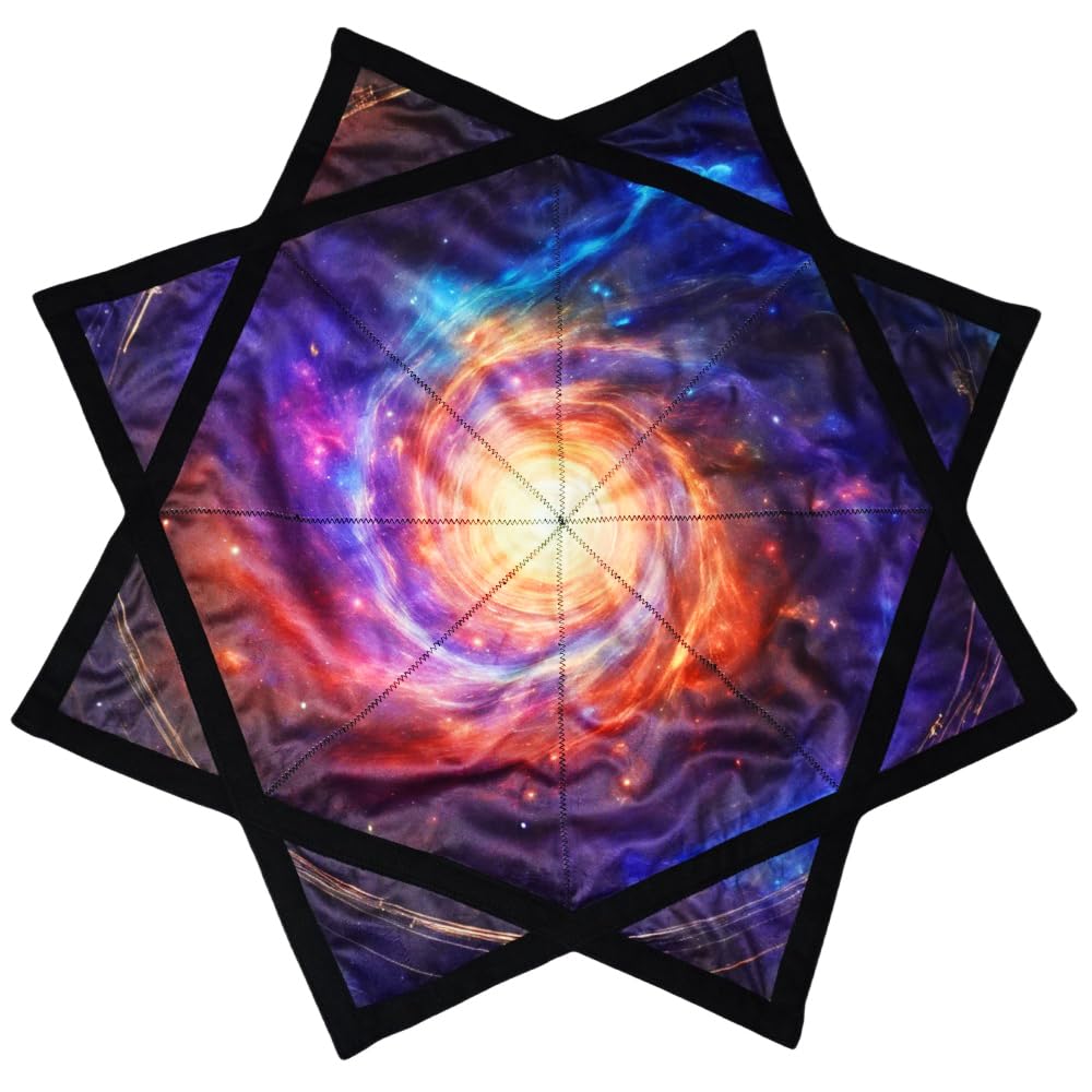 BVCY Flowstar Beginners Flow Star Spinning Cloth Easy to Rotate Sided Print Juggling and Skill Toy Dapo Star Starry Sky Meditation (Style-14)