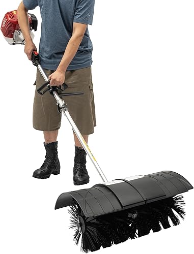 Escoba de gas de 52 cc y 2.3 HP, escoba de mano con motor de gasolina de 2 tiempos, escoba de barrido de nieve para césped limpio de entrada (estilo