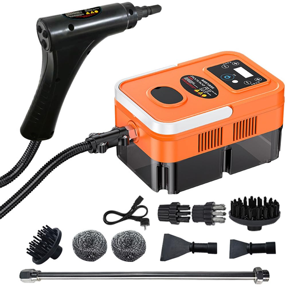 Wielofunkcyjny Silnik Parowy O Mocy 3500 W, Czyszczenie Pod Wysokim Ciśnieniem 3 Bary, Zbiornik Na Wodę O Dużej Pojemności 1200 Ml, Dogłębne Czyszczenie Wielu Powierzchni (Orange)