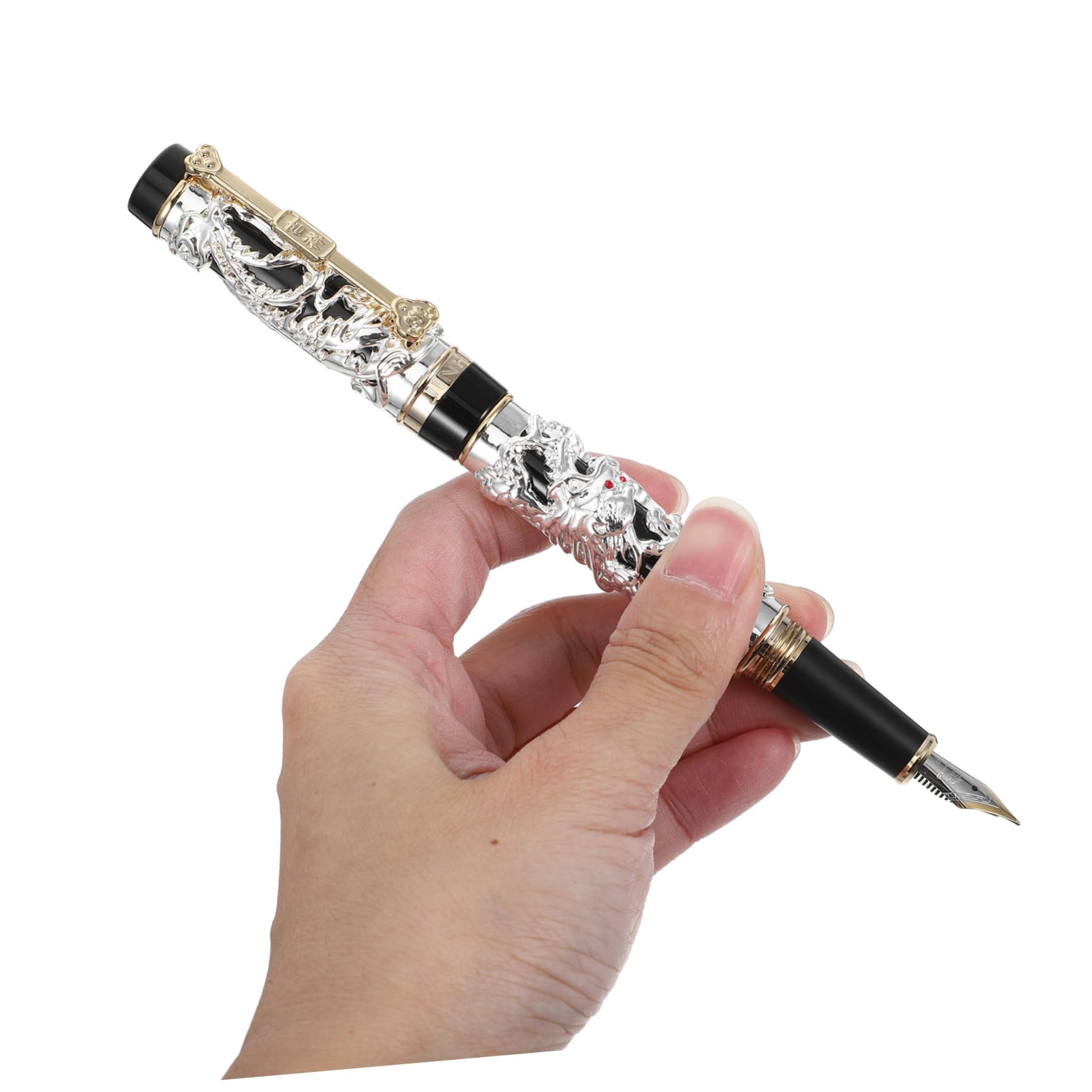 STOBOK Vintage Leichtes Feder Füllfederhalter Chinesischer mit Feiner Zinklegierung Schreiben Elegantes Design für Kalligrafie und Business Anwendungen