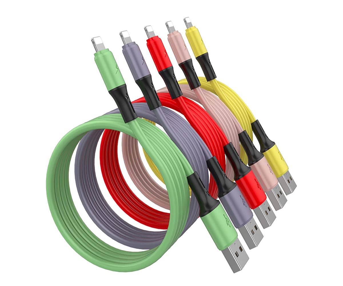 Zebra Technology Group Charger Cable for iPhones/iPads 1.8 M long. Silicone Gel coated. (Green)