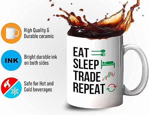 Miniatura 4 de Bubble Hugs Taza de café Comerciante de acciones - Comer dormir Repetir comercio - Comerciantes del mercado de valores Corredores Asesor financiero