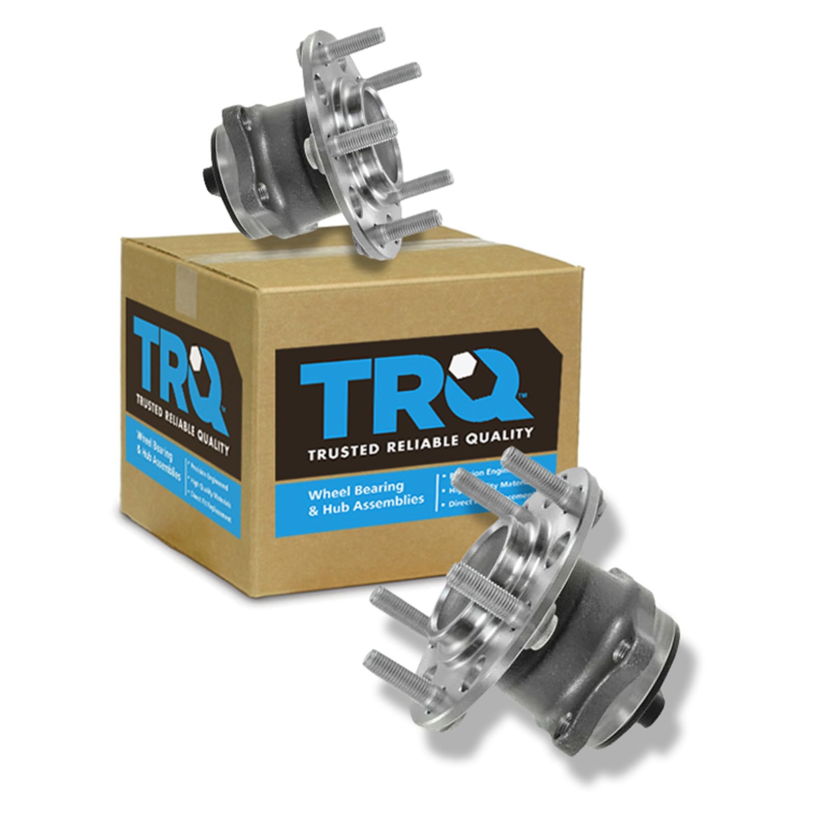 TRQ Rear Left and Right Wheel Bearing and Hub Assembly Set 2 Piece