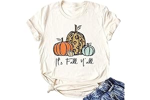 Halloween Pumpkin Shirts Women Fall T-Shirts Cute Autumn Graphic Tees Thanksgiving Tops