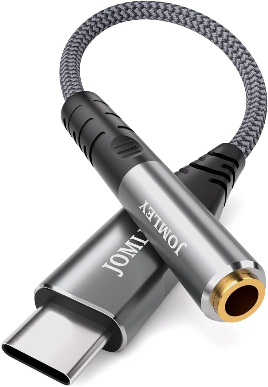 USB C to 3.5mm TRS Headphone Jack Adapter 20CM, USB Type C to 3.5mm AUX Female Audio Cord Compatible with iPhone 16/15 Pro Max, Samsung S24/S23/S22, iPad Pro, Pixel, MacBook