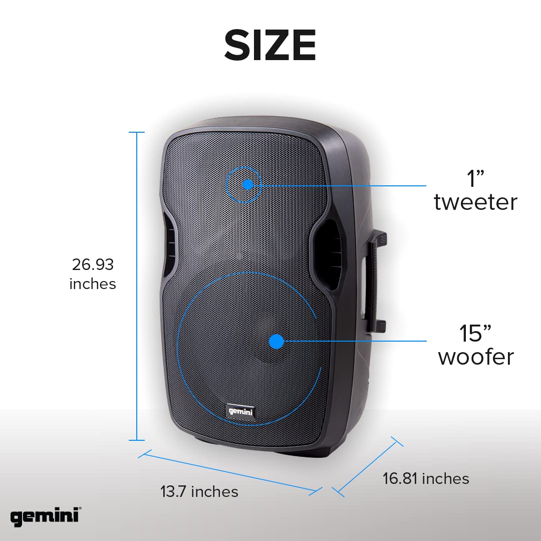 Buy Gemini Sound Bluetooth Dual Active / Passive 15" Inch Woofer 2000W