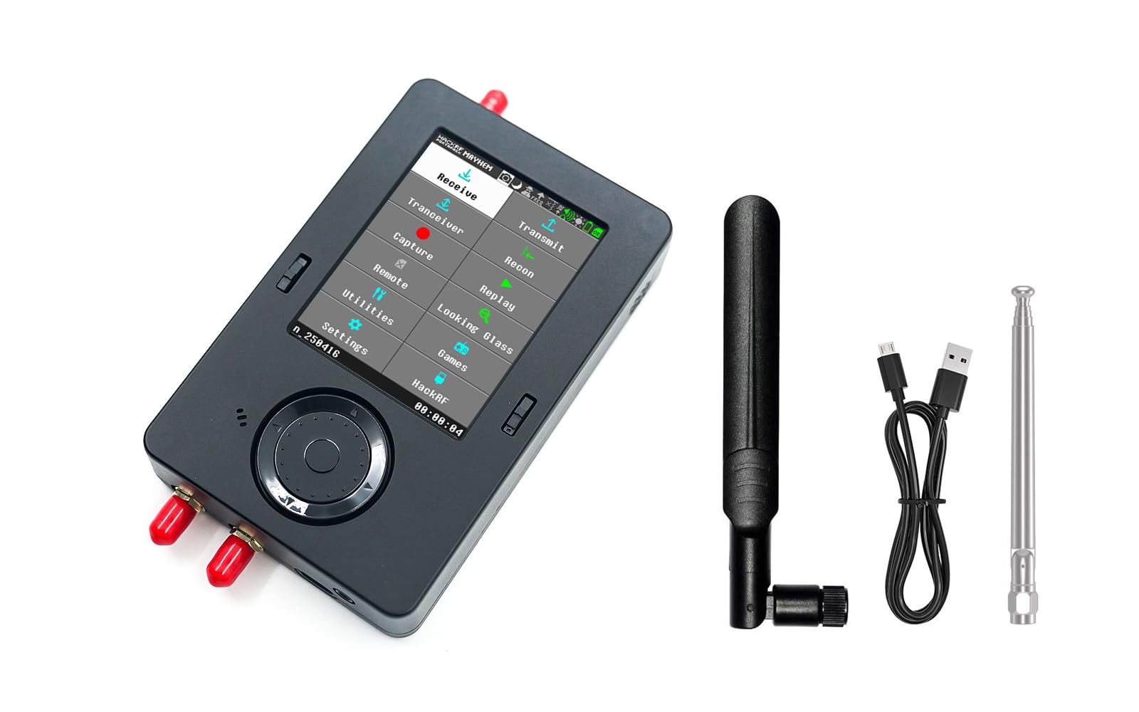 Portapack H4M (Type C Port) with Black Case Antennas HackRF One Kits 1MHz-6GHz Frequency RTL Software Defined Radio Sets SDR Transceiver and Receiver Hacking Tools