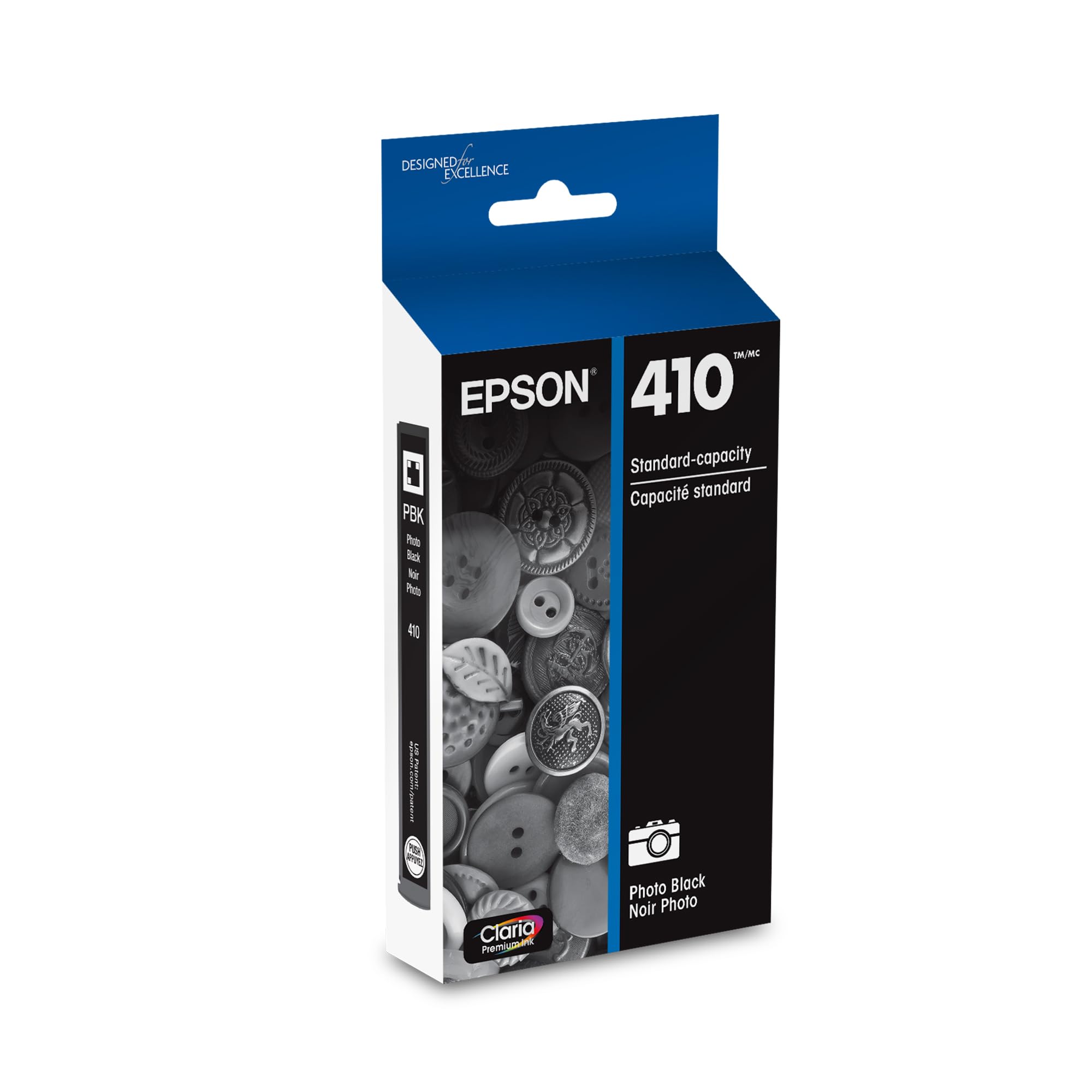 EPSON 410 Claria Premium Ink Standard Capacity Photo Black Cartridge (T410120-S) Works with Expression XP-530, 630, 640, 7100, 830