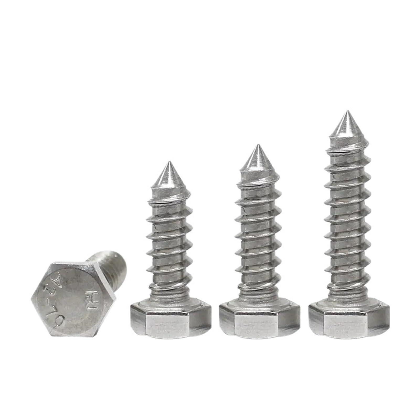 Acero inoxidable 304 M5 M6 M8 M10 M12 tornillos hexagonales externos de rosca completa diente autorroscante for carpintería(M8x50mm 10pcs)