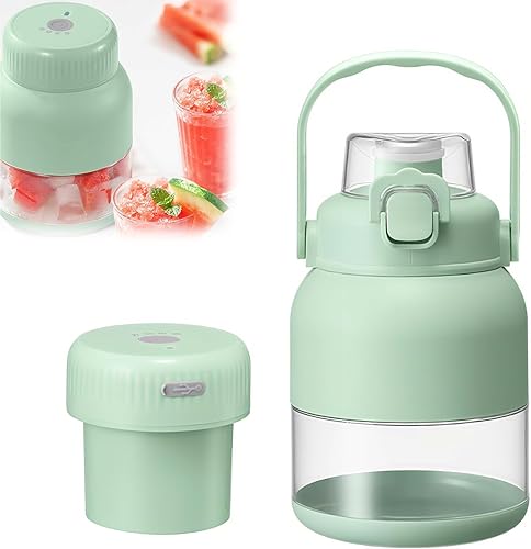 Exprimidor eléctrico de cítricos de 28 onzas 27.1 fl oz con popote y dos tapas, tazas de licuadora portátil para jugo fresco, botella exprimidora