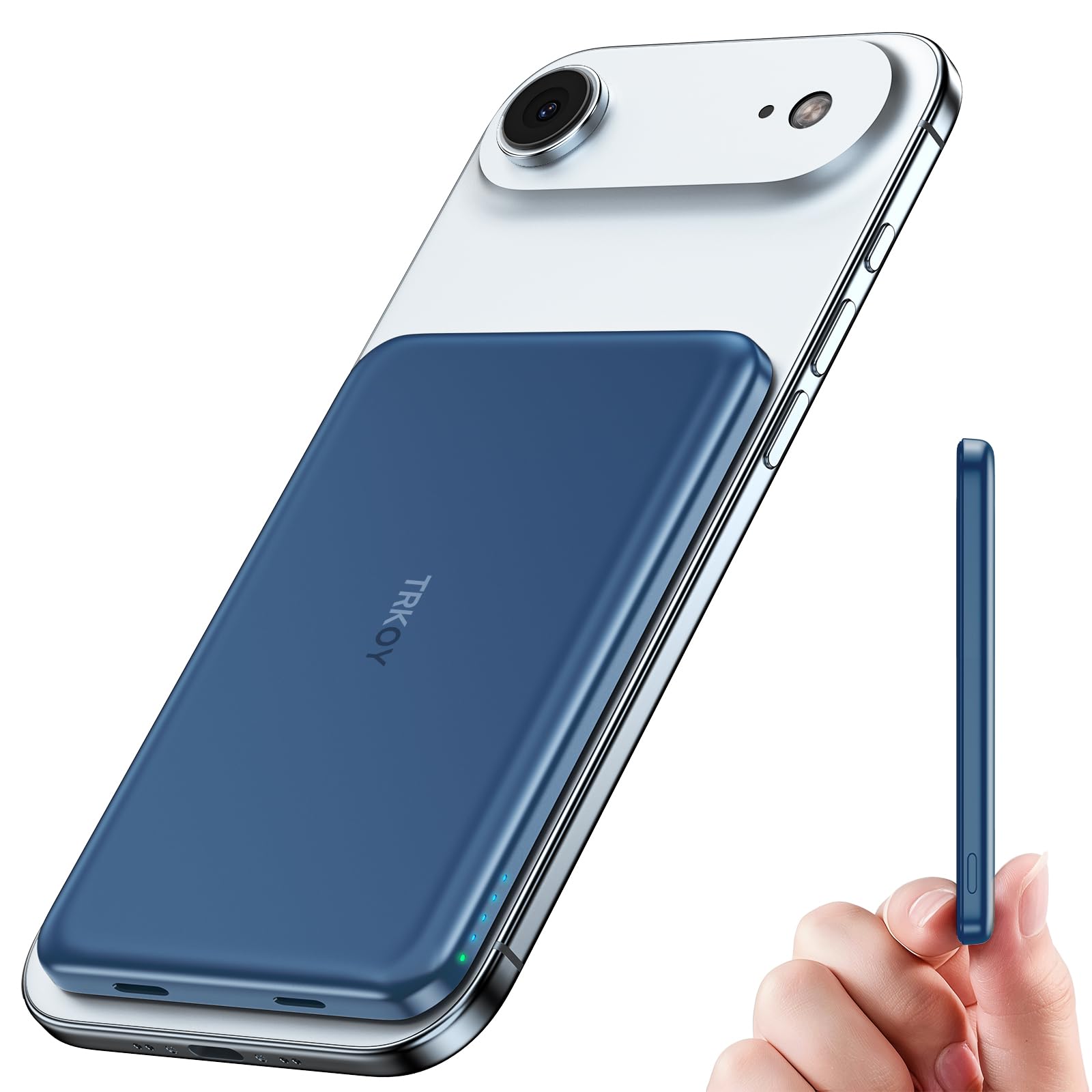 for Magsafe Portable Charger Power Bank,5000mAh Wireless Magnetic Power Bank with USB C Charging,Travel Essential for Magsafe Battery Pack Compatible with iPhone 17/16/15/14/13/12 Series,Navy Blue