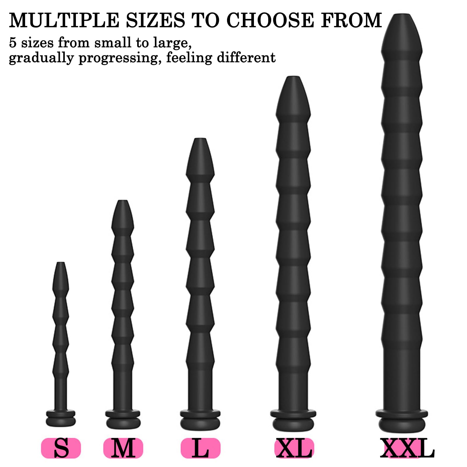 BDSMLOVE Dilatatore uretrale cavo, Pene Plug per uomini, silicone Sonda Dilatatore per uomo masturbazione giocattoli del sesso (L)