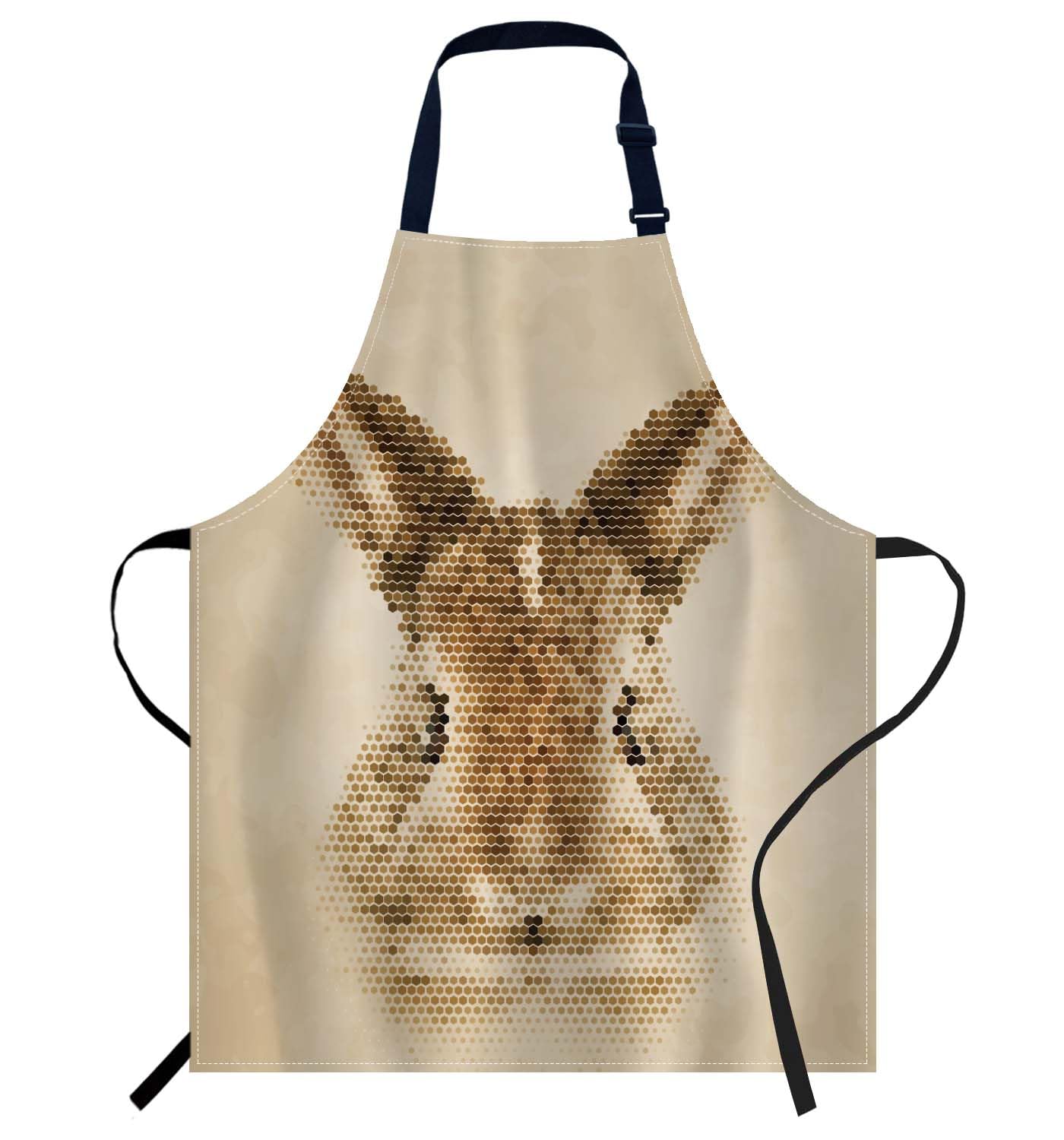 Smooffly Rabbit Apron Adjustable Apron Cooking Kitchen Chef Women Men Aprons for Home Kitchen Restaurant, Coffee House