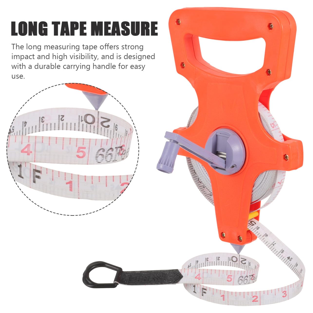 Taśma miernicza, zwijana taśma, miarka szpulowa 20 m dla inżynierów i rzemieślników Solidna metryczna Plastikowa rama