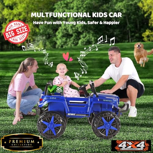 Image of Driving EV Cars for 1, 2, 3, 4, 5, 6 Years | Remote + Steering + Mobile App Control | Kids Jeeps (Thar Jumbo Size Jeep [1-8 Year Kids], Royal Blue)
