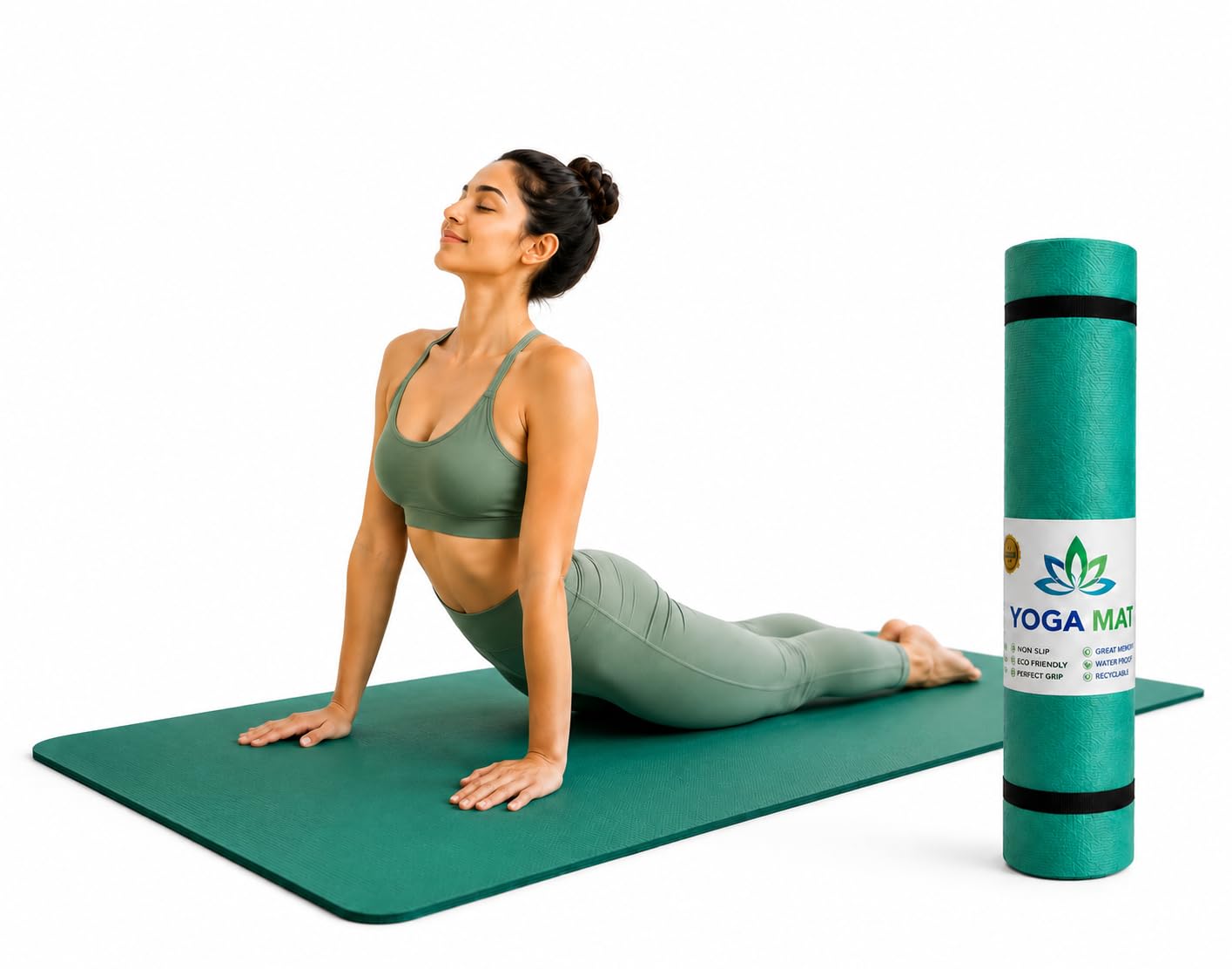 Yoga Mat, Anti Slip Surface, Extra Cushioning, Water Resistant