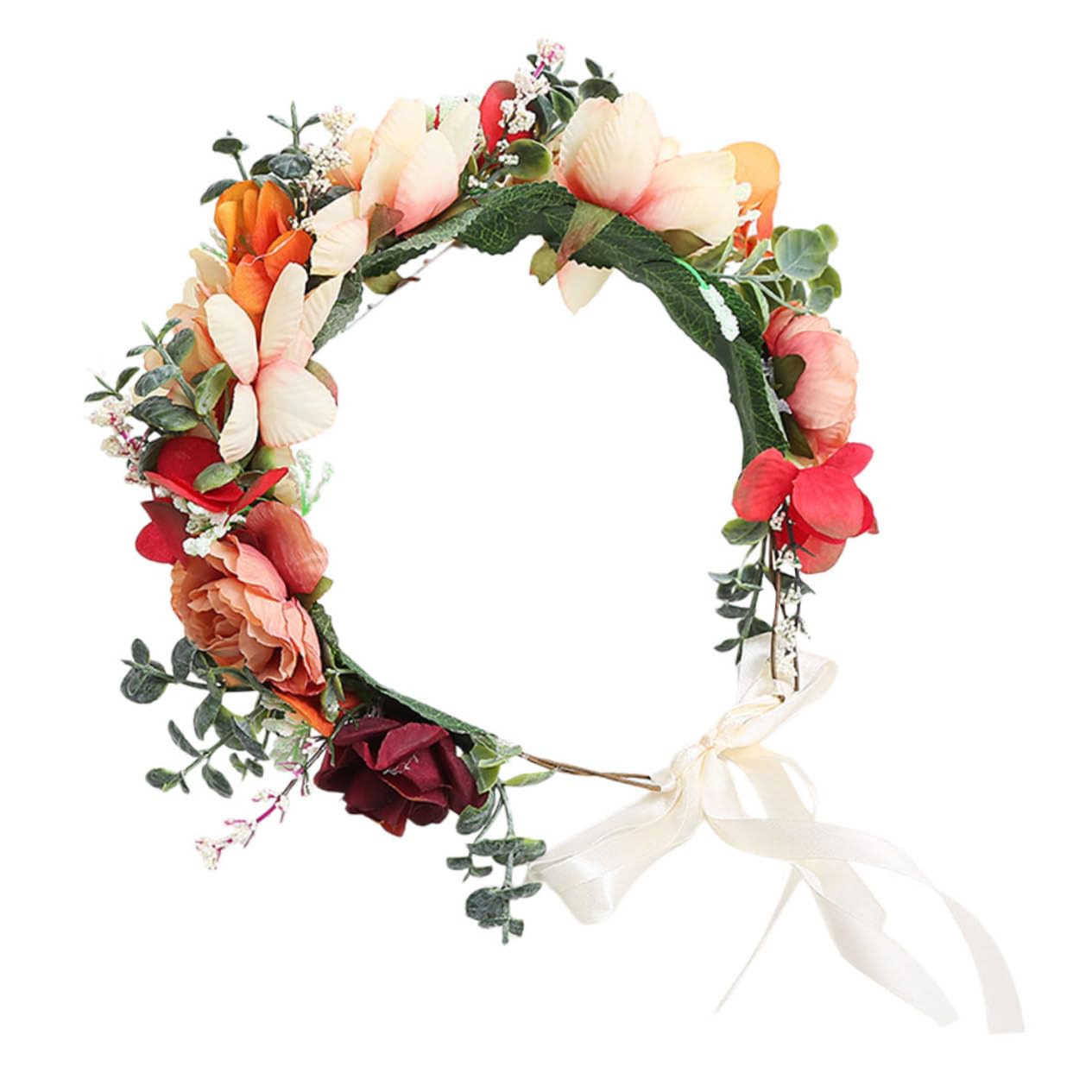 FRCOLOR 2piezas Diadema De Flores Para Novia y Tocado Floral Para Bodas y Fotografía Adorno De Cabello Elegante y Reutilizable