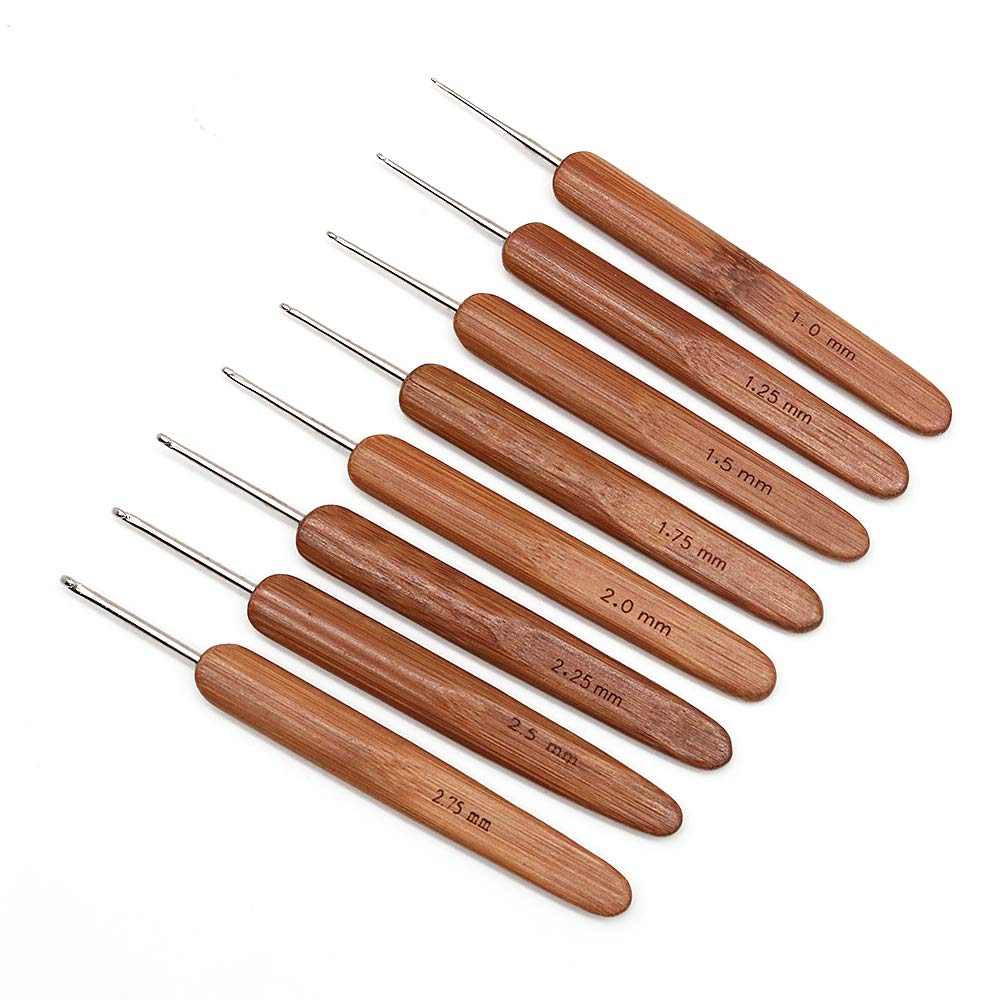 20 PCS Crochet di bambù Utensili manuali fai da te Manico in bambù carbonizzato Ago Maglioni all'uncinetto Abiti
