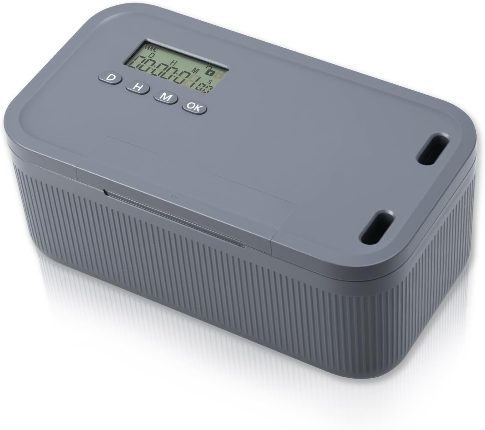 Safe Timed Lock Box, Mobile Phone Prison with Time Lock, Time Locking Container with 2 Working Modes, 23.9 x 13.1 x 9.6 cm Mobile Phone Safe Robust Portable Timer for Secures Valuables (Grey