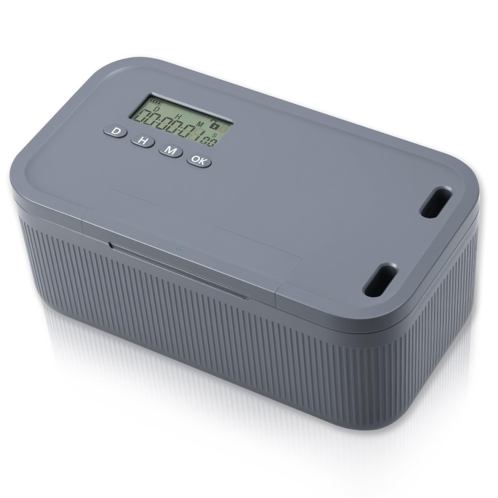 Safe Timed Lock Box, Handy Safe mit Zeitschloss, Multipurpose Lockable Zeitschloss Box mit 2 Arbeitsmodus, Handy Gefängnis für Küche Zuhause Schule Personal Reisen, 23.9x13.1x 9.6cm(grau)