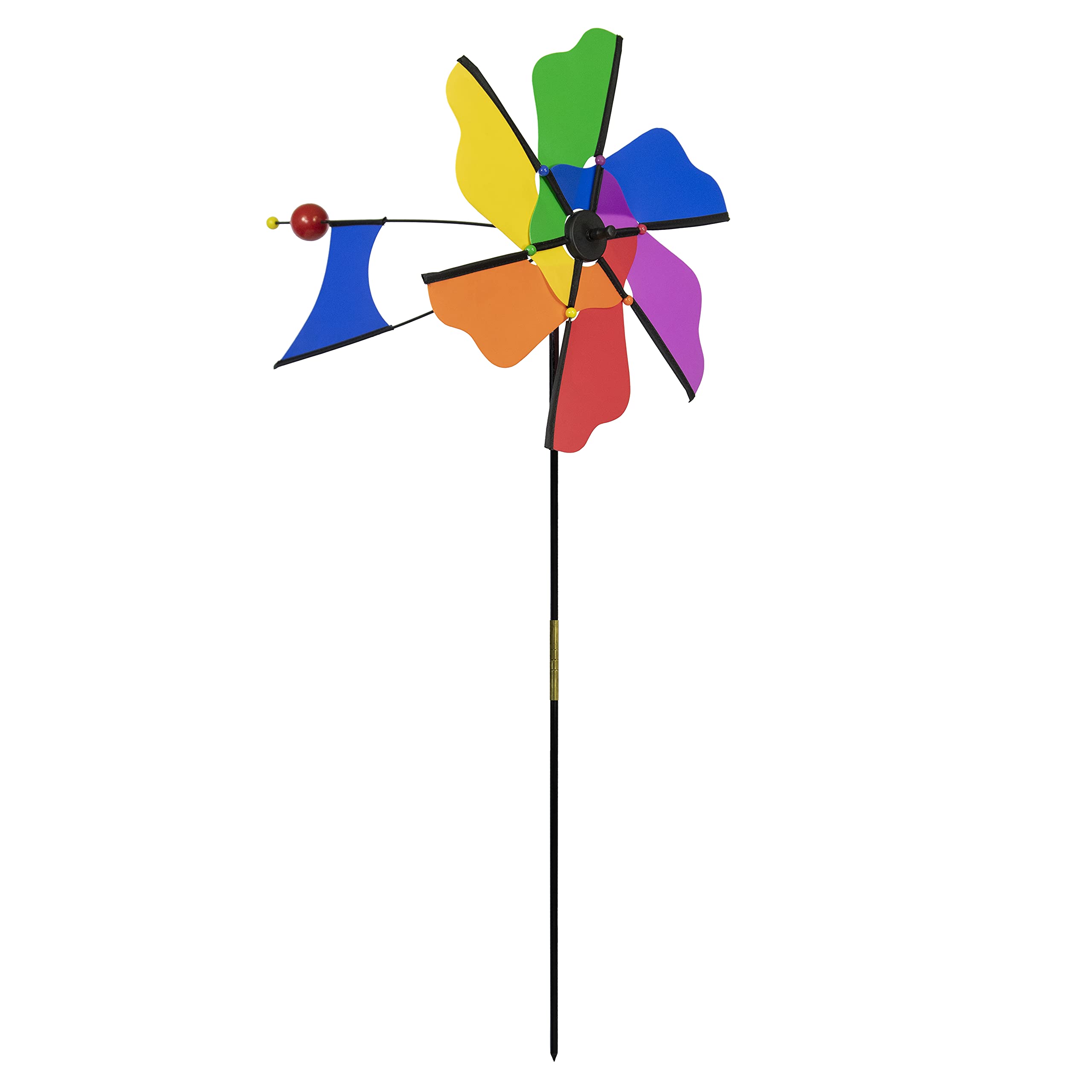 Wind Fairys Rainbow Flower Windmill - Colorful Spinning Outdoor Décor, (WF-81120 Rainbow Flower Windmill)