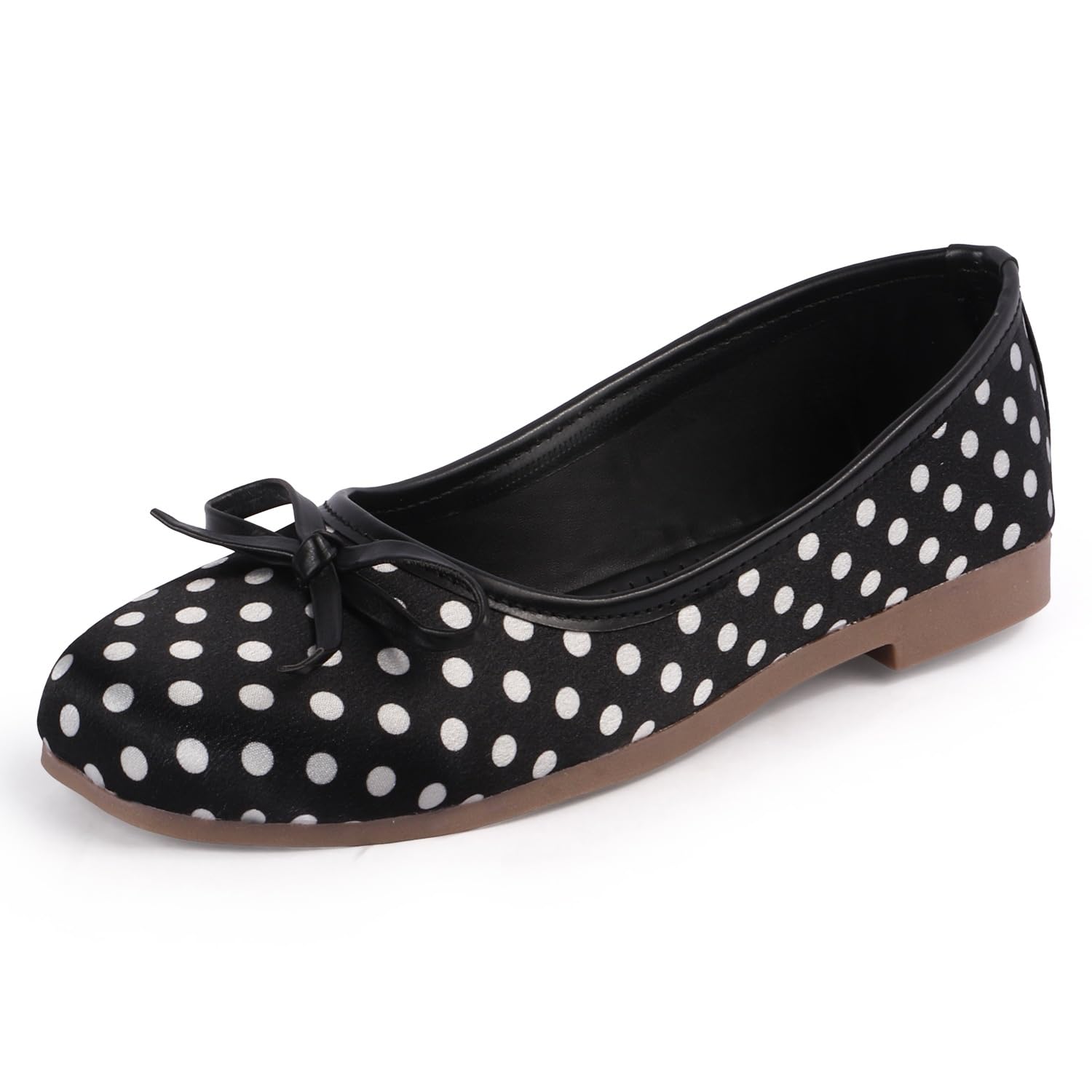 Women’s Comfortable Polka Dot Bellies I Stylish Ballerinas for Girls| Stylish Slip-on Ballerina with Bow Detail | Lightweight Comfortable Footwear with Cushioned Insole I For Casual Office Formal Wear-image-15