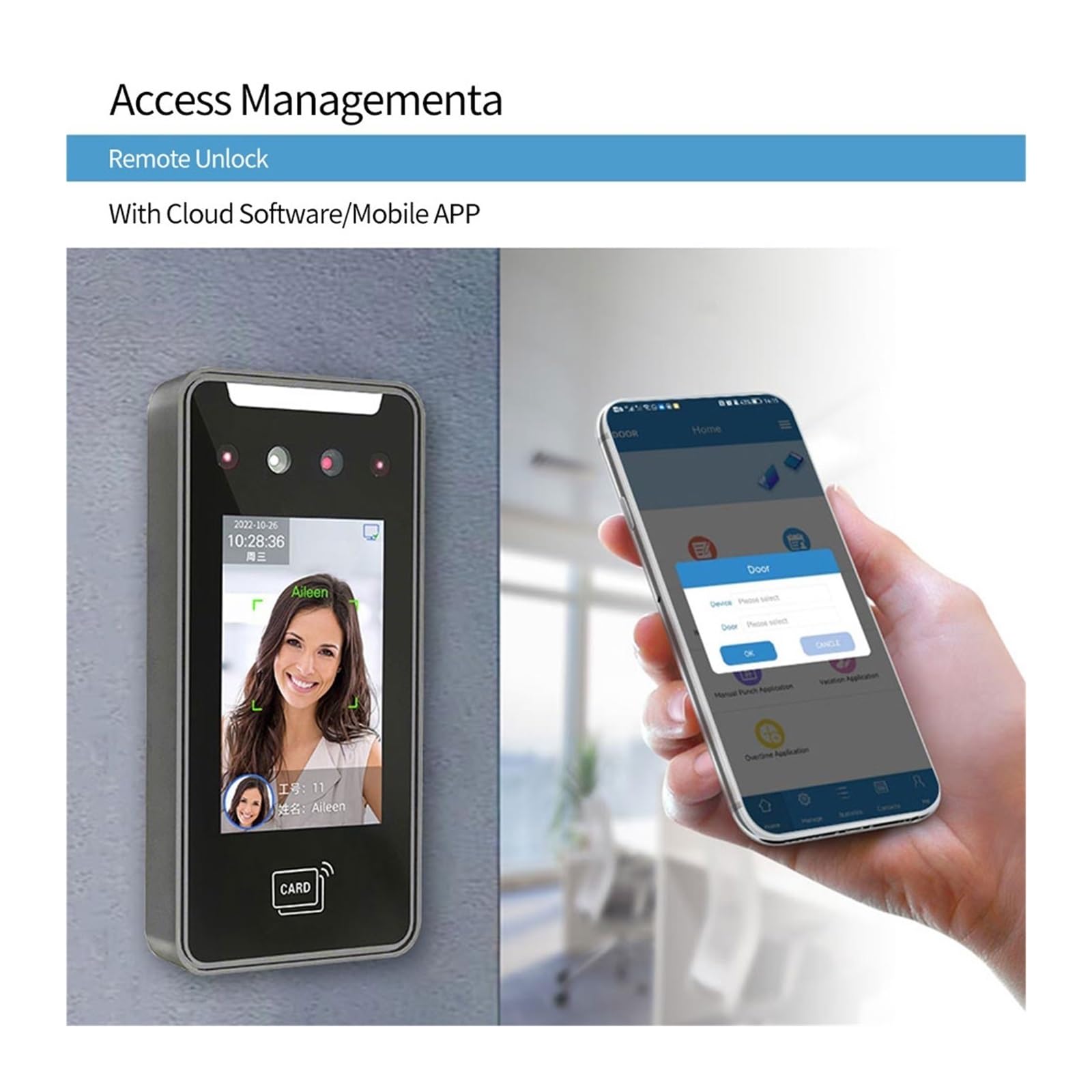 Zeiterfassungssystem, TCP/IP AI Gesichtserkennung Zeiterfassung Zutrittskontrollmaschine RFID Kartenleser Elektrisches Mitarbeiter-Recordersystem(TCP-IP)