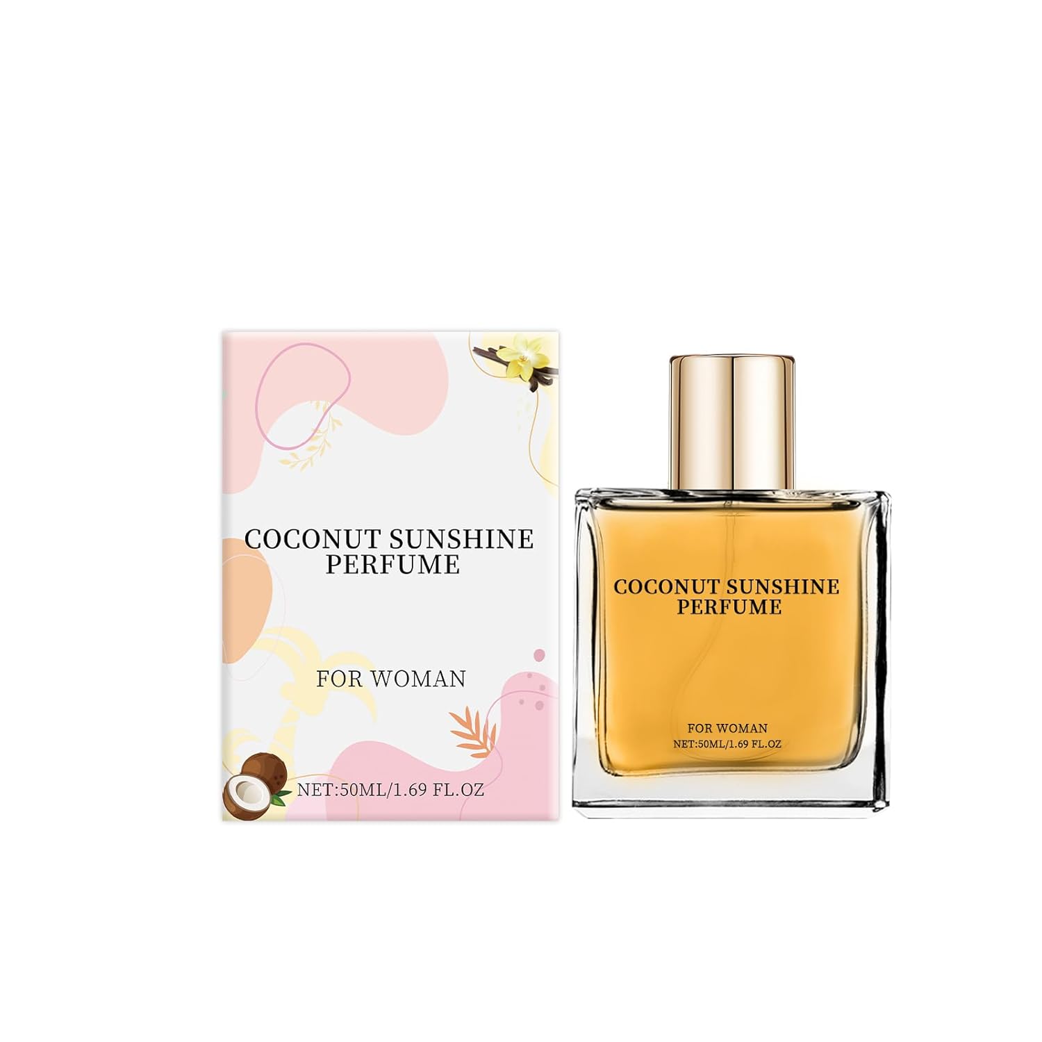 Long-Lasting Coconut Vanilla Perfume for Women, Fresh & Sweet Tropical Scent, 50ml Eau de Toilette, Daily Wear or Summer Fragrance (50ml/1.69fl.oz)