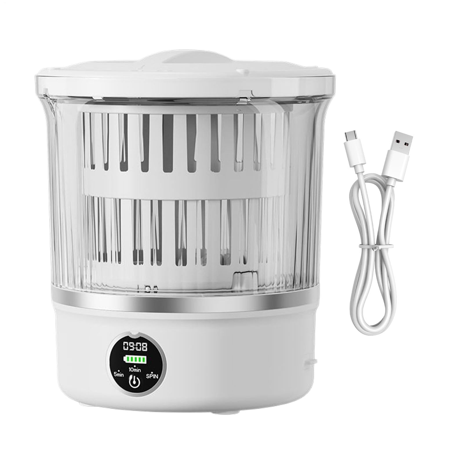 Mini Lavatrice, Funzione silenziosa attivata, 23 x 19,5 x 19,5 x 19,5, Mini Lavatrice, Lavatrice Portatile Controllo Digitale per Donne e Uomini Casa Viaggi Dormitorio Campeggio
