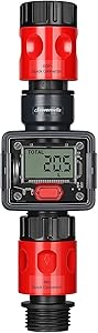 DEWENWILS Water Flow Meter for Garden Hose, Waterproof RV Water Tank Monitor Meter with LCD Display and Quick Connector, Measure Gallons Liters Usage and Flow Rate, Ideal for Faucet, Pool, Sprinkler