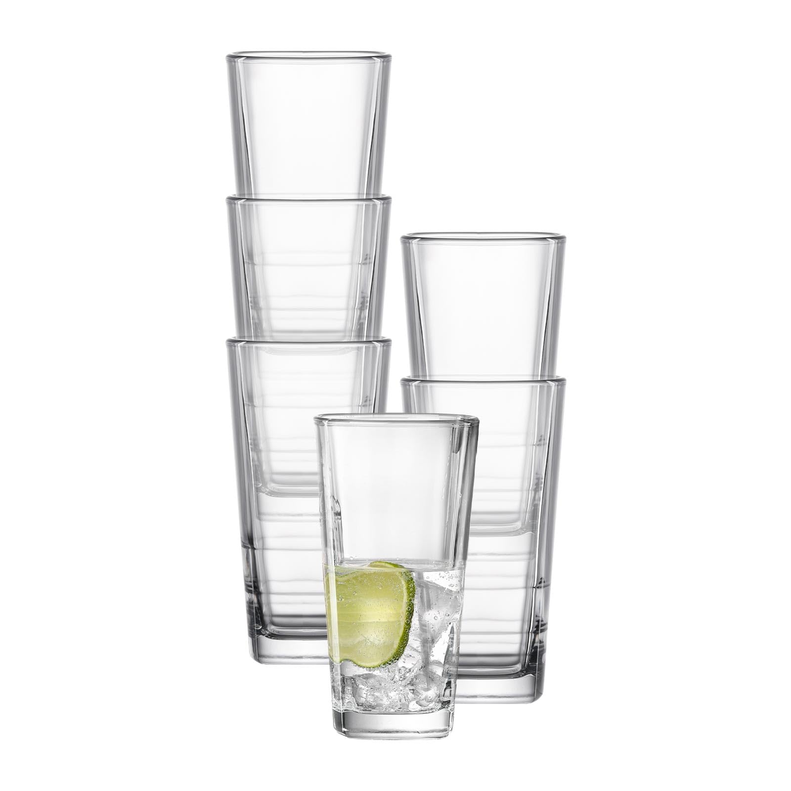 Ritzenhoff & Breker Bali Longdrinkgläser 12er Set – 370 ml – Glatte Trinkgläser für Wasser, Limo und Cocktails – Spülmaschinenfeste Gläser – Klar