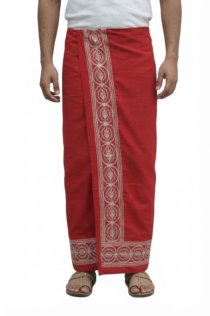 niira Kora Khadi Dhoti for Men | Traditional Veshti & Pancha Wrap | Premium Lightweight Ethnic Wear for Festivals, Ceremonies & Daily Use-picture-35