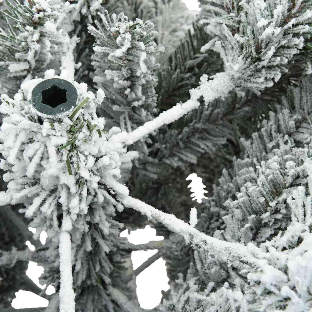 Künstlicher Weihnachtsbaum 210 cm schneebedeckt weiß mit Scharnierästen und faltbarem Metallständer, naturgetreu, klappbar, für Wohnzimmer, Garten, Büro