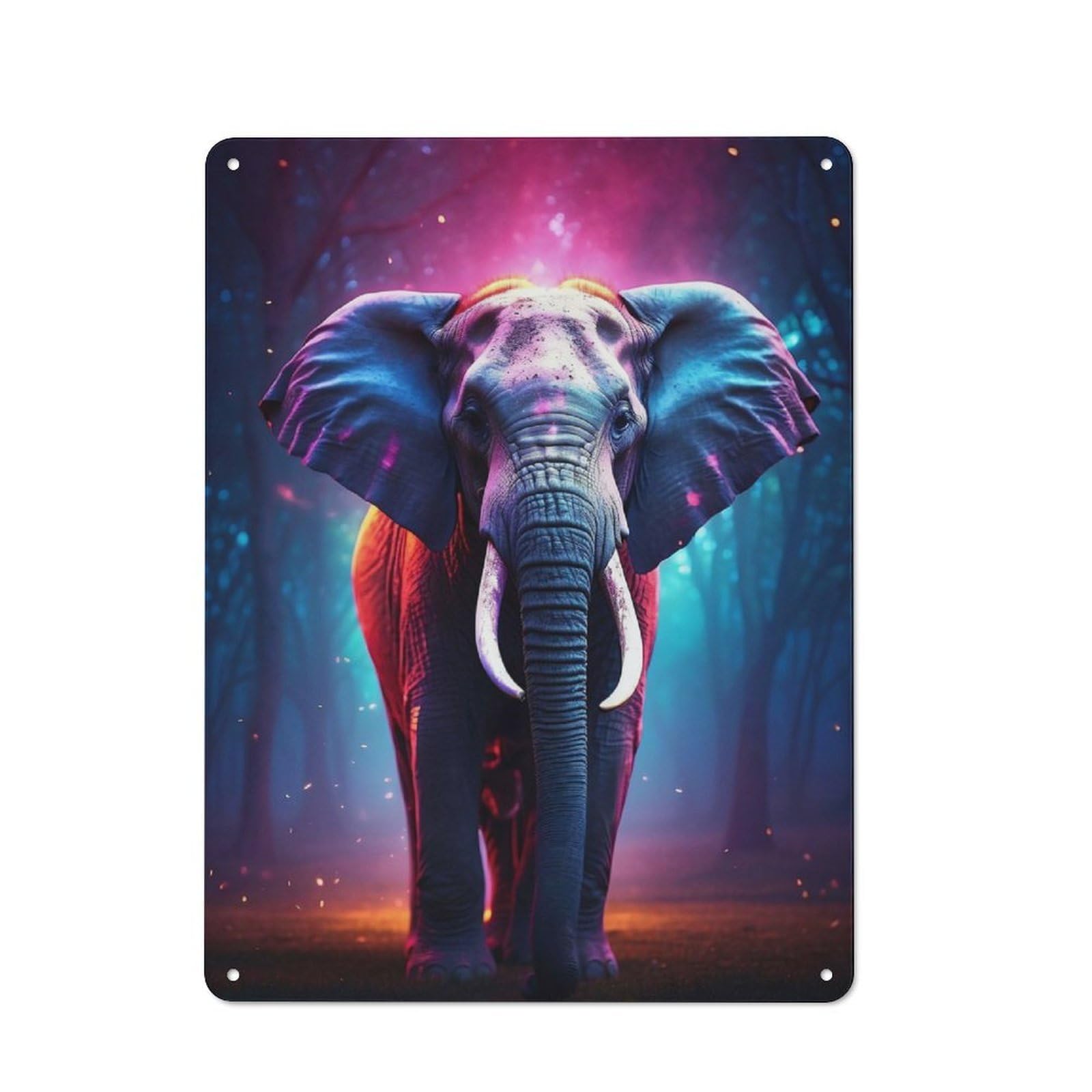 Junmoney Majestic Elephant Vintage Tin Sign 40X30cm With For Café Or Home Bar, Suited To Café-Style Decor Fans