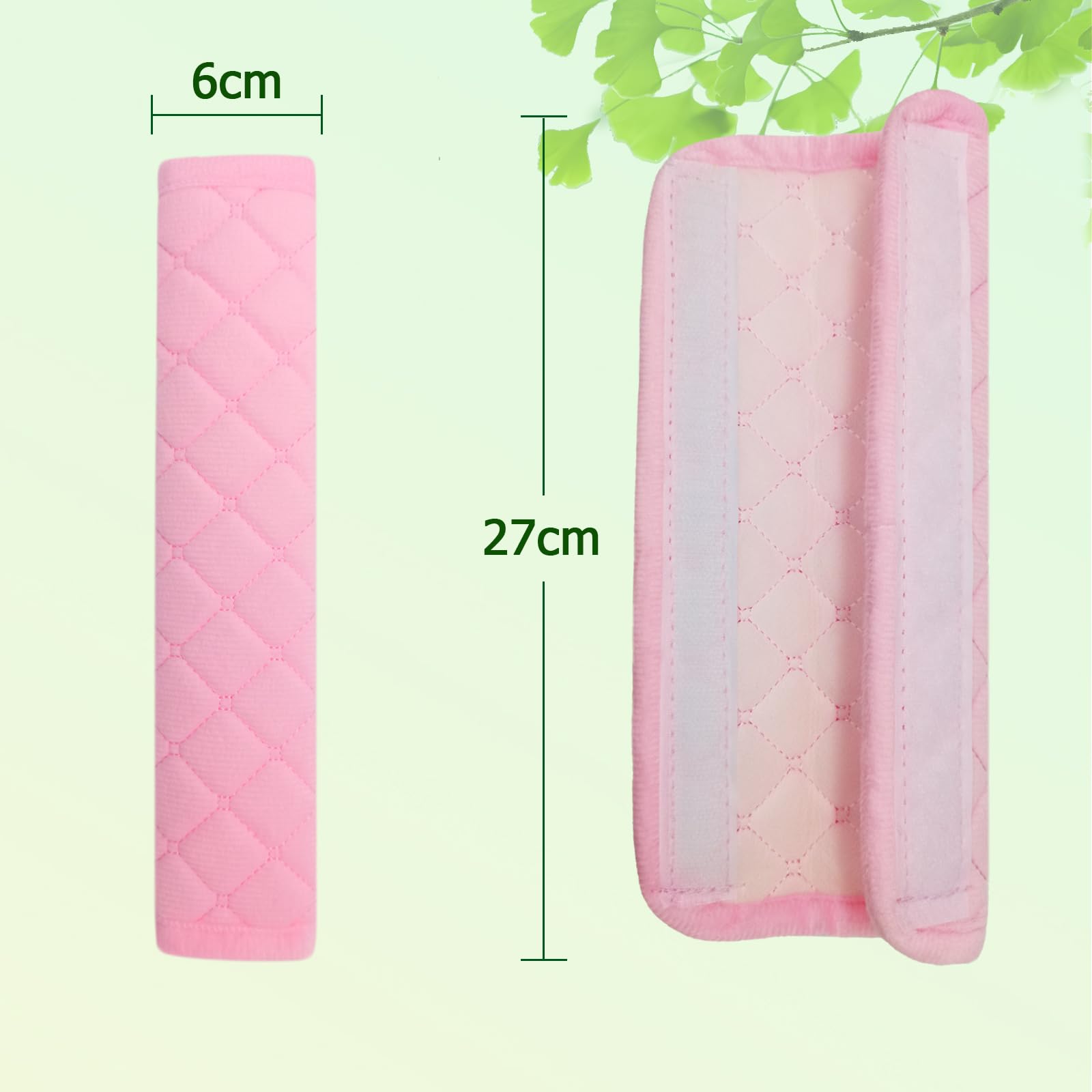Tapicerka na pas samochodowy, 4 sztuki, miękki materiał, ochraniacz na pasy, 27 cm, różowa, tapicerka pasa bezpieczeństwa, akcesoria samochodowe, komfort na szyję, kark, ramiona (4-różowe)