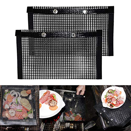 Bolsa de malha para churrasqueira Tongina, 2 peças antiaderentes para assar, grelhar, reutilizável,