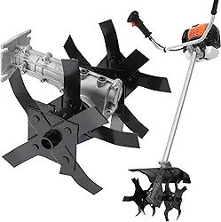 Capinadeira Enxada Rotativa para Roçadeira a Gasolina 26mm com 9 Estrias Lâminas Arado Cultivador, Uso Agrícola Profissional e Doméstico