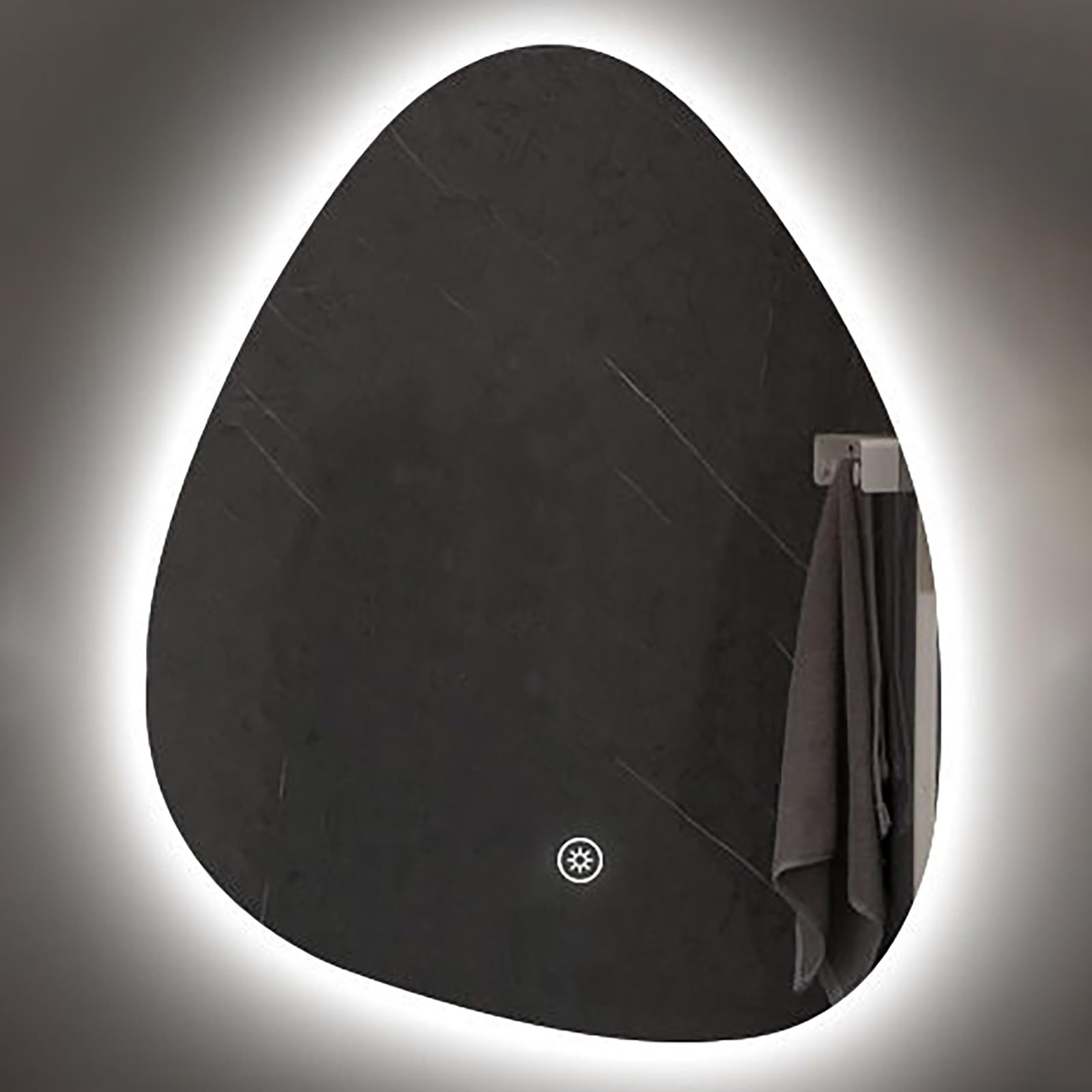 FGXHHS Smart LED Asymmetrical Teardrop Irregular Decorative Vanity Mirror with 3 Colour Lighting Modes, 50x70cm Wall Mounted for Makeup & Home Decor