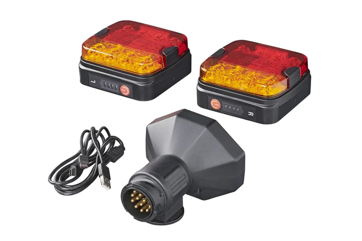 ProPlus Luces Traseras LED Magnéticas Inalámbricas, 13 Pines | Batería de 4000 mAh y Bluetooth 5.0. Kit de luces de 12 V para remolques, maquinaria agrícola y camiones de plataforma.