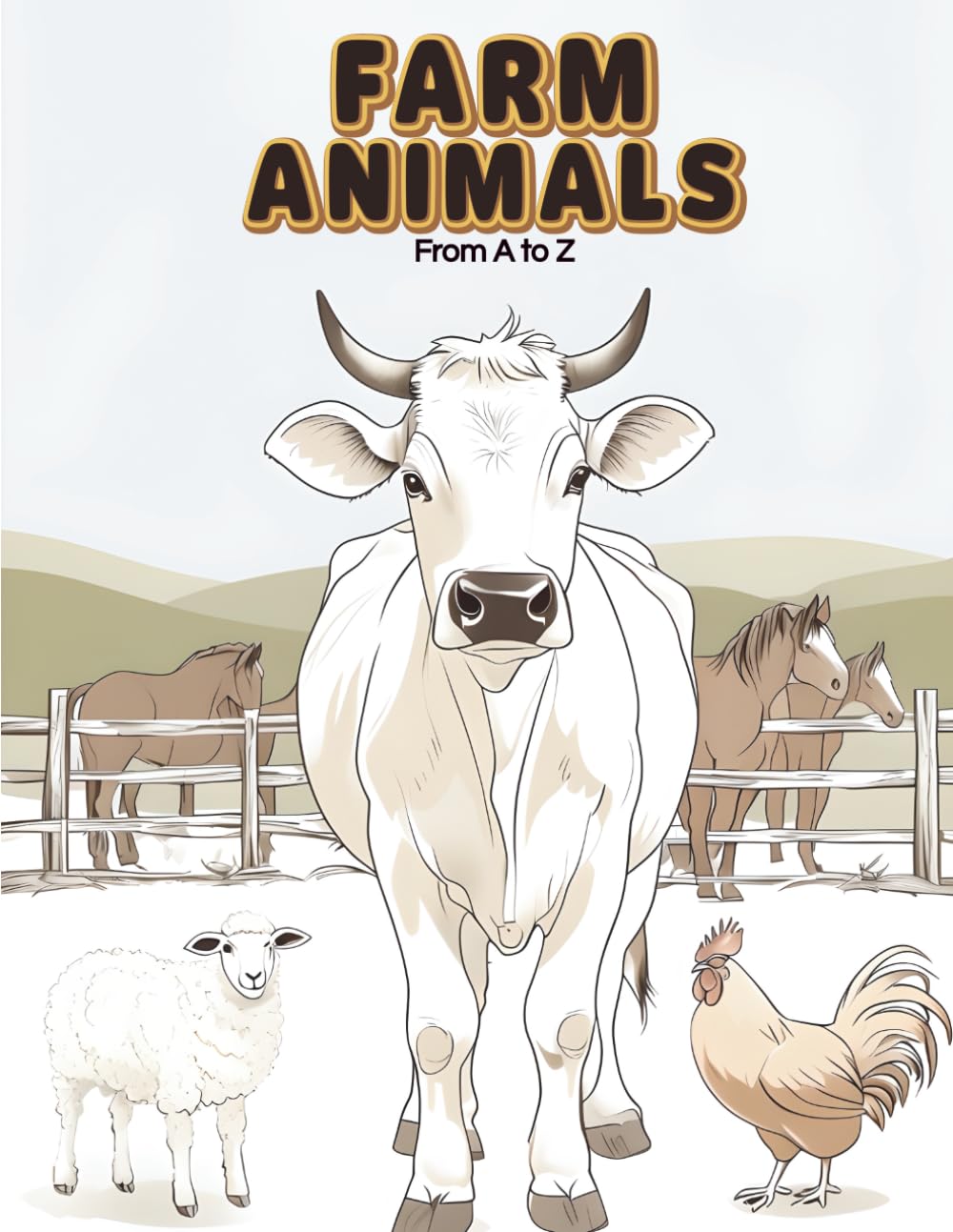 Farm Animals from A to Z: A Fun and Easy Coloring Book with 26 Adorable Farm Animals for Kids Ages 3–8 (CD Creations A–Z Coloring Series)