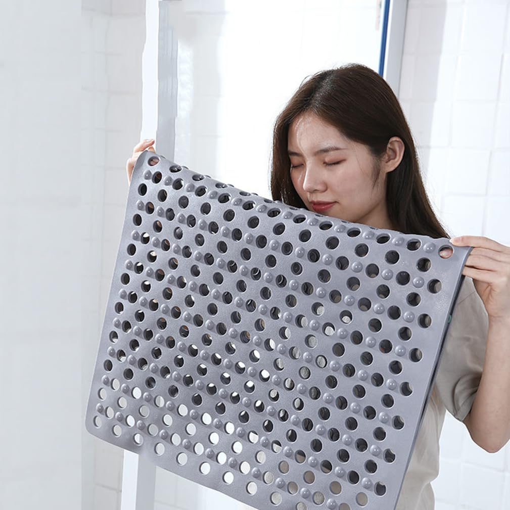 Moderne Antirutschmatte für Dusche, Sicherheits Duschmatte rutschfest, Weiche Komfort Matte mit Ablauflöchern, Schnell Trocknend PVC​ für Nassbereiche und Badewanne,C,57x88cm/22x35in