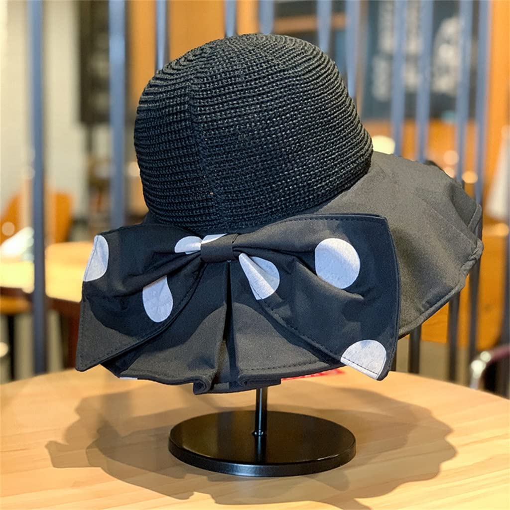 Chapeau de soleil femme polka dot et chapeaux d'été légers grand bord - 5