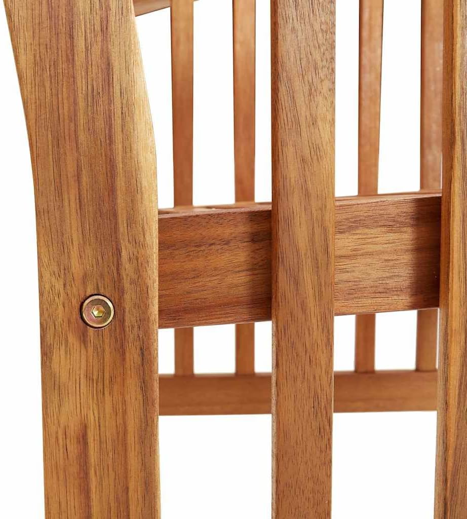 vidaXL Patio Chairs 2 Pcs, Patio Dining Chair with Armrest, Wood Slat Back Outdoor Dining Chair for Deck Garden Lawn, Solid Wood Acacia