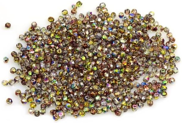 120pcs Fire Polished Faceted Beads Round 2 mm, Crystal 95400 (30-95400), Bohemia Crystal Glass, Czechia 15119001