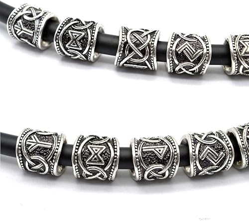 Miniatura 2 de 24 cuentas de metal vintage Silver West para costa Paracord runa de cuerda de paracaídas, pulseras antiguas para el cabello, barbas, joyería,