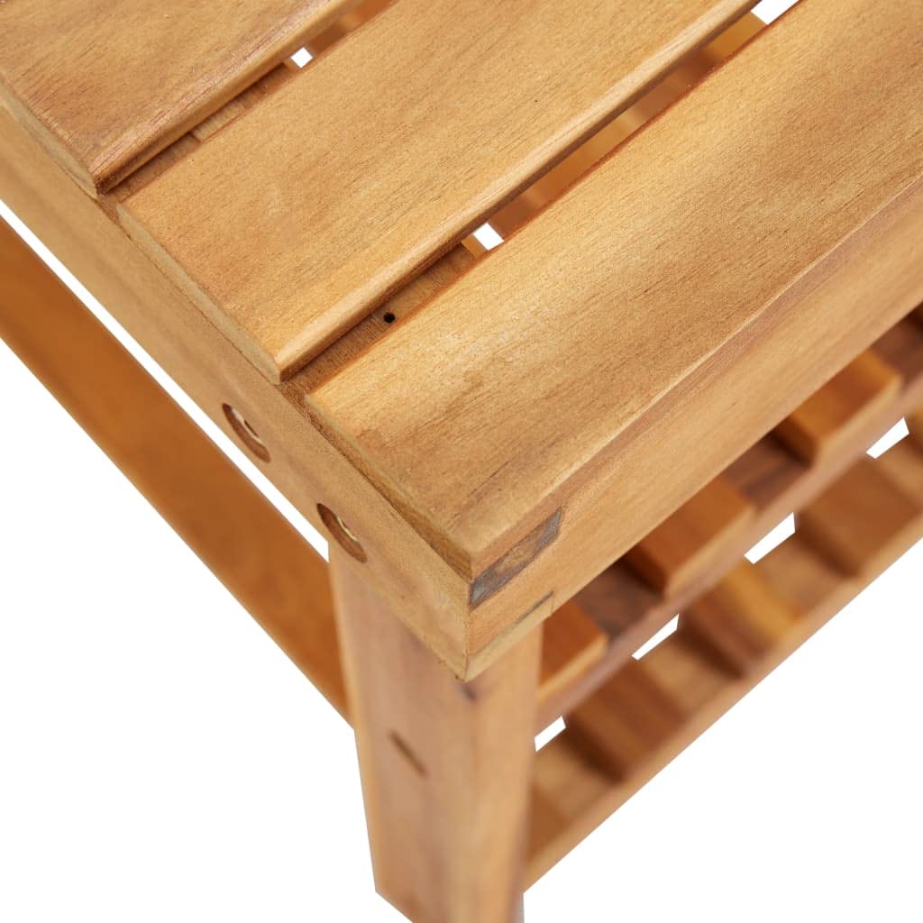 Hothingwell Schuhregal, 70 x 32 x 46 cm, aus massivem Akazienholz, kompakte Aufbewahrung für Schuhe, Sitzbank, robust, einfach zu montieren und mit einem feuchten Tuch zu reinigen.