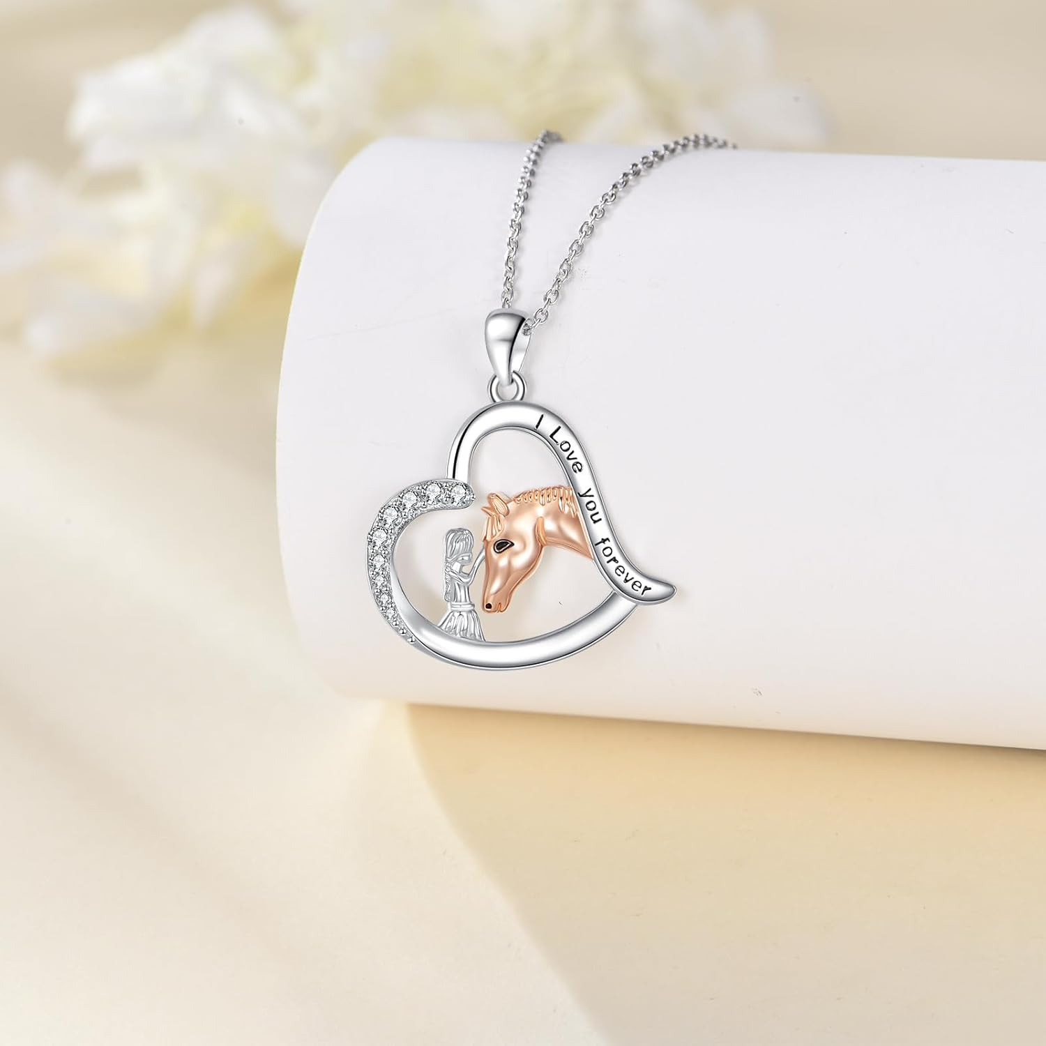 Cute Animal Gifts 925 Sterling Silver Heart Pendant Jewelry duck/chicken/hedgehog/horse/dog/lizard Necklace Cute Animal Pendant Jewelry for Women - Image 2