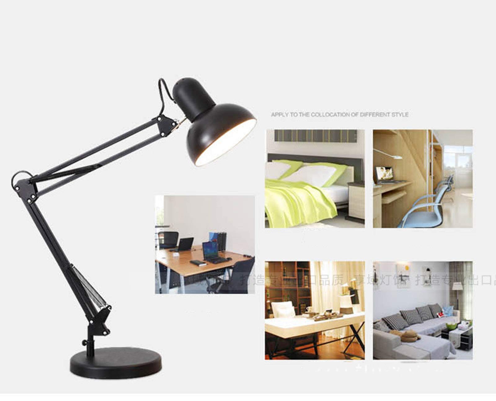 Lampada da Scrivania A LED con Braccio Girevole, Regolabile Lampada da Lavoro Tavolo per Architetti da Ufficio Lettura Artigianato,Giallo